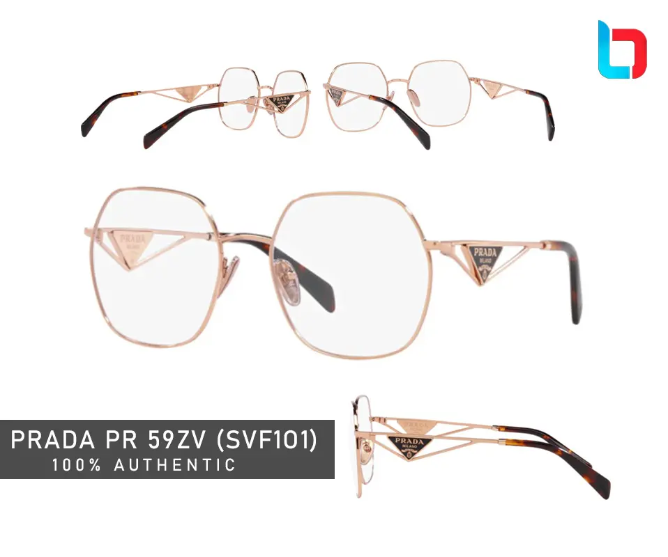 Prada PR 59ZV SVF1O1 Silver Rectangular Metal Eyeglasses